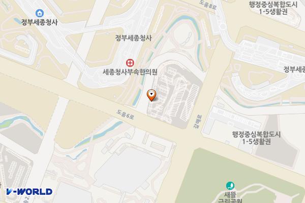 정부세종청사 주차1동 위치 지도 — 세종특별자치시 갈매로 455