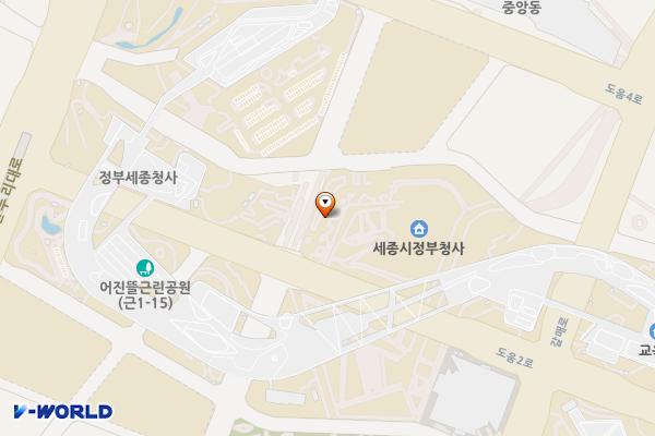 정부세종청사 주차3동 위치 지도 — 세종특별자치시 도움2로 25