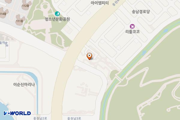 이순신공원(웅천자이더스위트 인근) 위치 지도 — 전남광주통합특별시 여수시 신월로 168