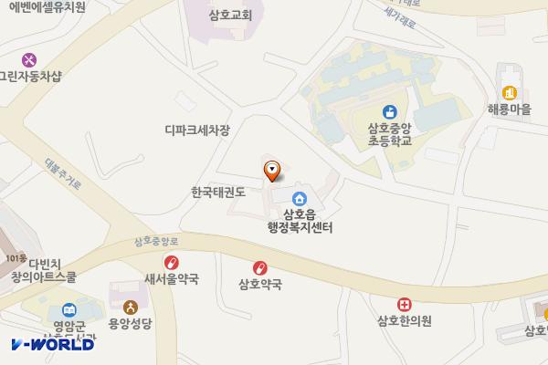 삼호읍행정복지센터 위치 지도 — 전남광주통합특별시 영암군 삼호읍 중앙촌길 32