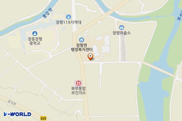 장평면 행정복지센터 위치 지도 — 전남광주통합특별시 장흥군 장평면 장평중앙길 42