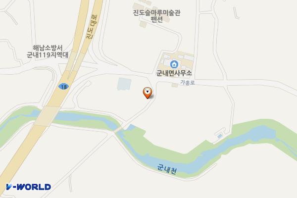 군내어울림센터 위치 지도 — 전남광주통합특별시 진도군 군내면 내동산길 2