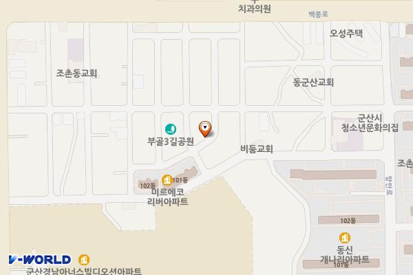 조촌동 공영주차장 위치 지도 — 전북특별자치도 군산시 조촌동 950-3