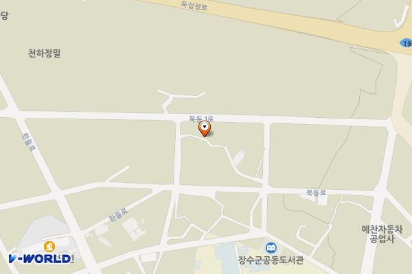장계면 북동마을 주차장 위치 지도 — 전북특별자치도 장수군 장계면 북동2길 14