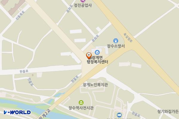 장계면행정복지센터 위치 지도 — 전북특별자치도 장수군 장계면 한들로 153-3