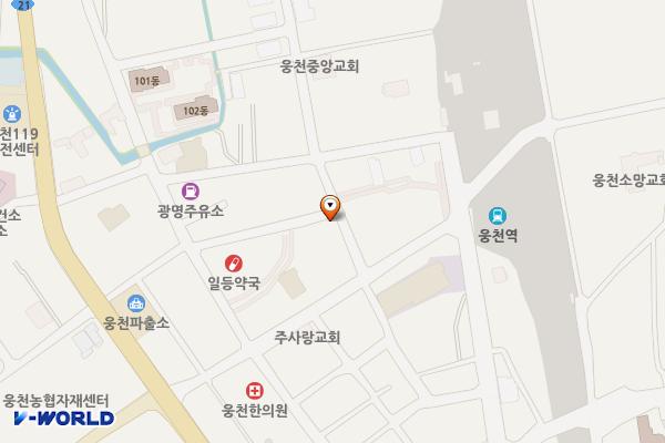 곰내줌마아제희망키움센터 위치 지도 — 충청남도 보령시 웅천읍 장터6길 22-5