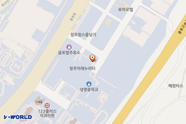 청주시 미래누리터 위치 지도 — 충청북도 청주시 청원구 오창읍 양청송대길 10