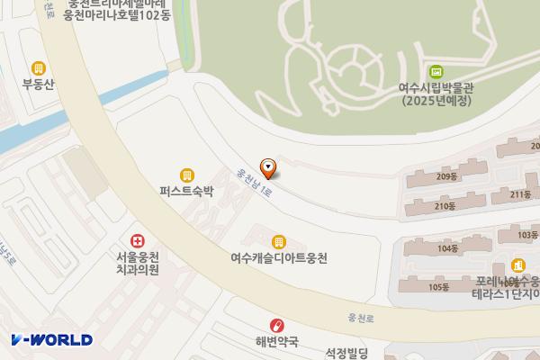 이순신공원(포레나더테라스 인근) 위치 지도 — 전남광주통합특별시 여수시 신월로 168