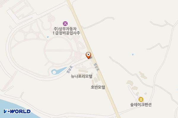 상무평화공원 주차장 위치 지도 — 전남광주통합특별시 장성군 삼계면 주산리 413-7