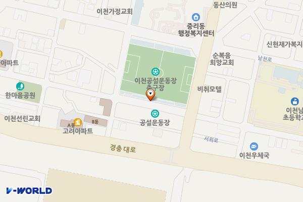 공설운동장주차장 위치 지도 — 경기도 이천시 서희로 11