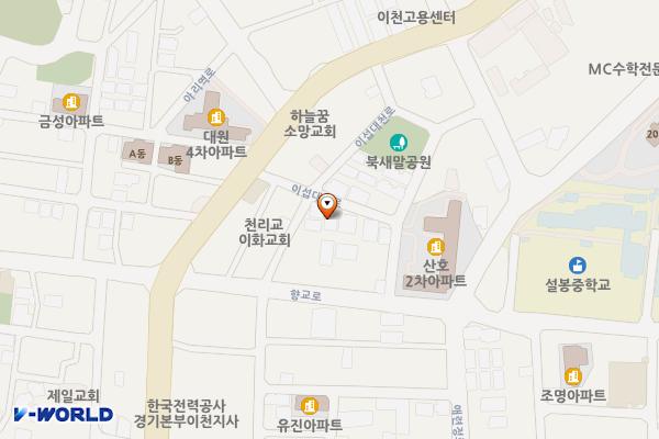 창전사거리노상주차장(2개소)(일신주유소~설봉중) 위치 지도 — 경기도 이천시 향교로 95-10