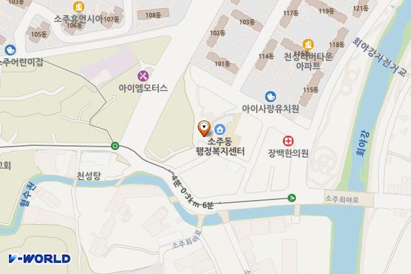 소주동 작은공원 위치 지도 — 경상남도 양산시 백동소주로 210