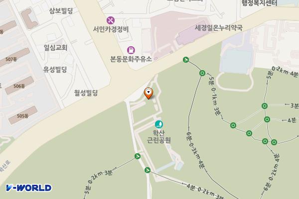 학산공원 삼거리 주차장 위치 지도 — 대구광역시 달서구 본동 1118
