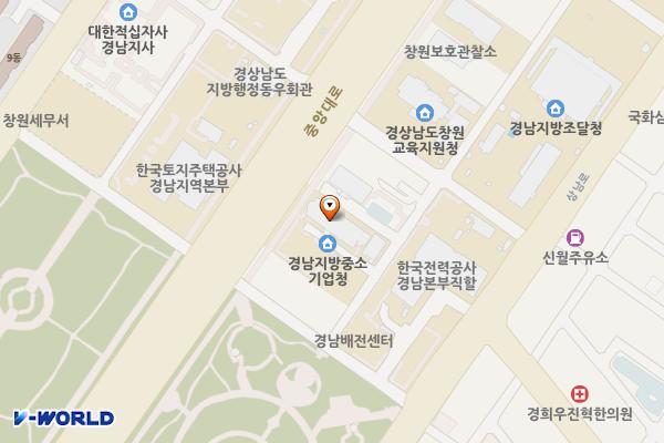 경남지방중소벤처기업청 위치 지도 — 경상남도 창원시 성산구 창이대로532번길 50