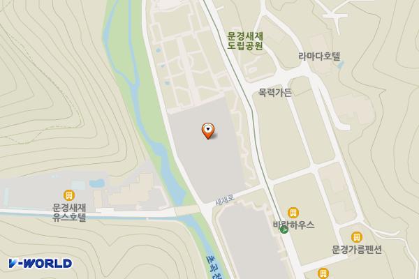 문경새재 도립공원 제1주차장 위치 지도 — 경상북도 문경시 문경읍 상초리 352-8