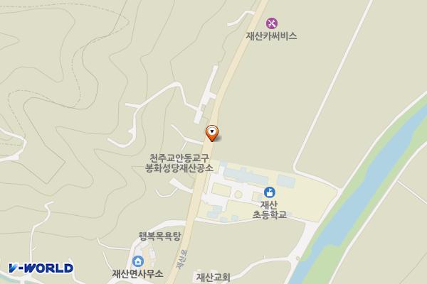 재산면공영주차장 위치 지도 — 경상북도 봉화군 재산면 현동리 664-9