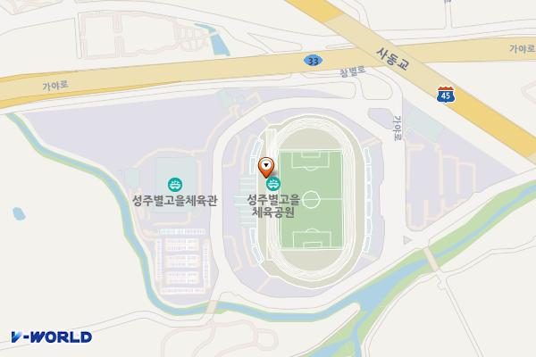 별고을체육공원 제2주차장 위치 지도 — 경상북도 성주군 성주읍 참별로 2530