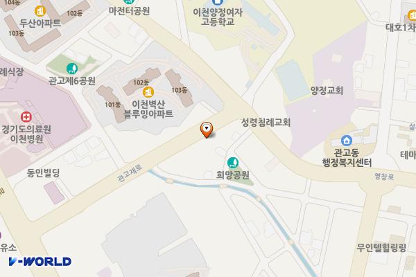 설봉공원삼거리~양정여고앞노상주차장(3개소) 위치 지도 — 경기도 이천시 영창로124번길 16-13