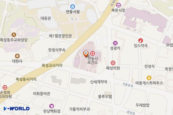 안동시보건소 위치 지도 — 경상북도 안동시 북문길 33