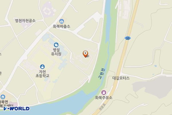 오리장림문화강당 위치 지도 — 경상북도 영천시 화북면 자천2길 37