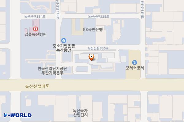 부산지방중소벤처기업청 위치 지도 — 부산광역시 강서구 녹산산단335로 8
