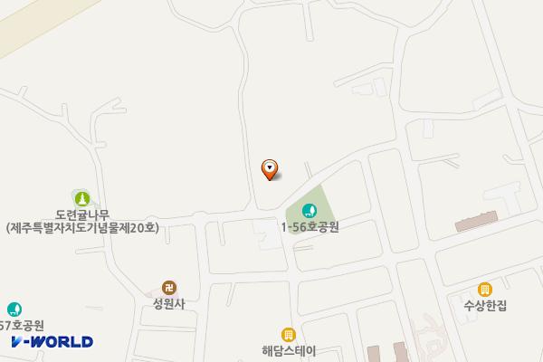 도련1동 마을회관 위치 지도 — 제주특별자치도 제주시 도련안길 44