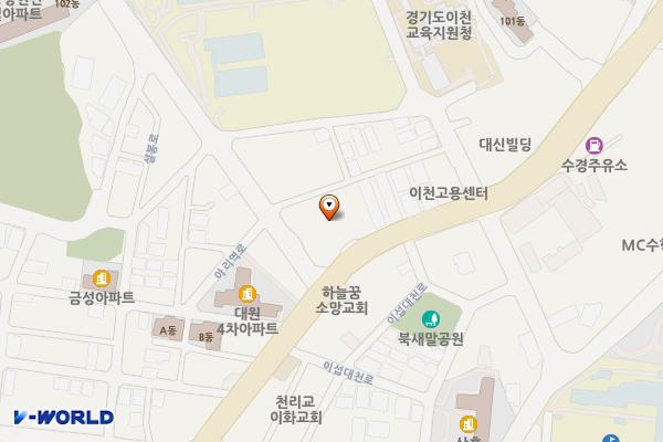 북샛말공영주차장 위치 지도 — 경기도 이천시 이섭대천로 1299