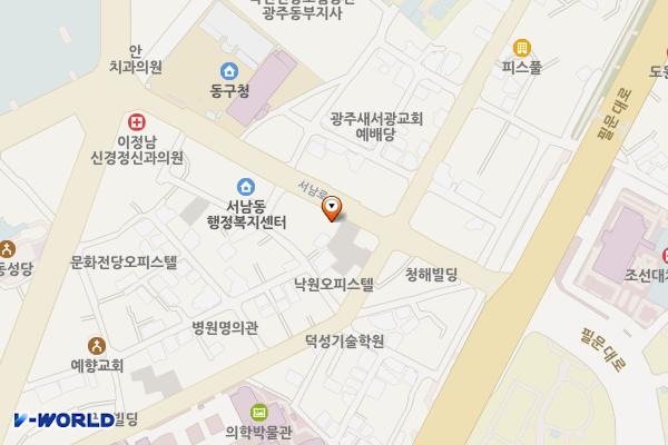 메가스테이션 공영주차장 위치 지도 — 전남광주통합특별시 동구 서석동 25-4