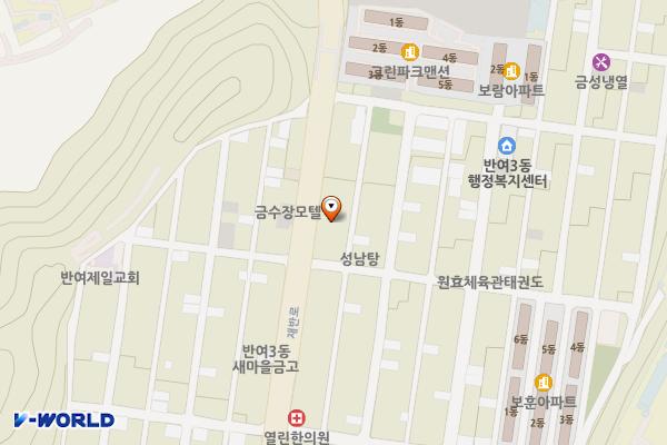 부산 반여3동 중앙공영주차장 위치 지도 — 부산광역시 해운대구 재반로 264