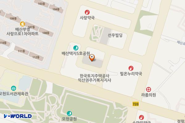 익산 모현동 제2 공영 주차장 위치 지도 — 전북특별자치도 익산시 모현동1가 873