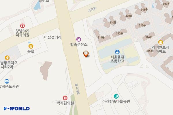 서울 강남센터뷰 오피스텔 B1 위치 지도 — 서울특별시 강남구 밤고개로 223