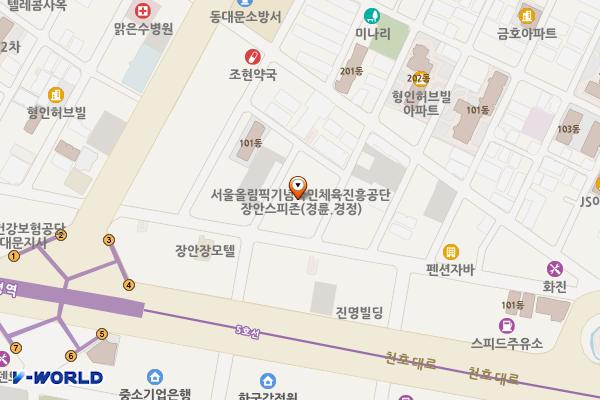 서울 아마노 장안스피존 주차장 위치 지도 — 서울특별시 동대문구 장한로2길 33