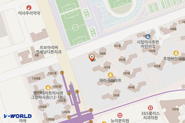 미사역파라곤스퀘어 위치 지도 — 경기도 하남시 미사강변동로 100-1