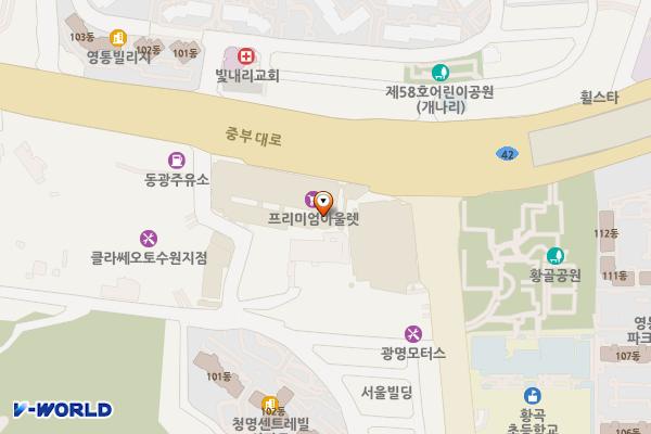 수원프리미엄아울렛 충전소 위치 지도 — 경기도 용인시 기흥구 중부대로 64