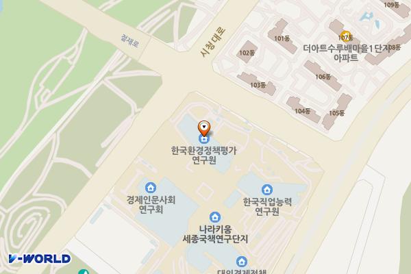 세종국책연구단지 급속충전소 위치 지도 — 세종특별자치시 시청대로 370