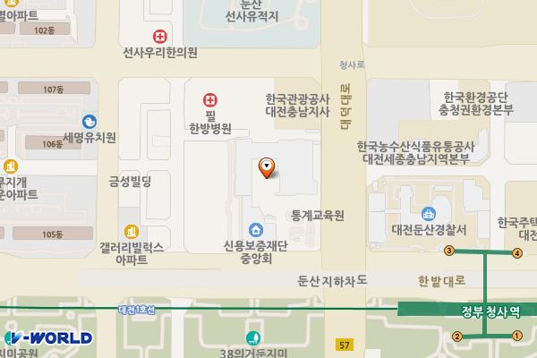 나라키움 대전센터 급속충전소 위치 지도 — 대전광역시 서구 한밭대로 713