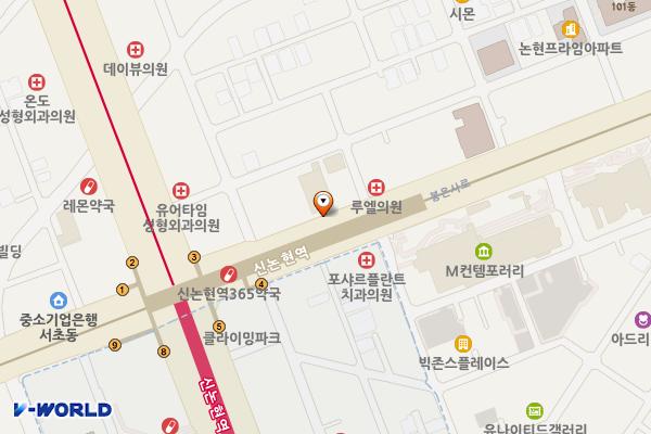 더채플논현빌딩 위치 지도 — 서울특별시 강남구 논현로 549