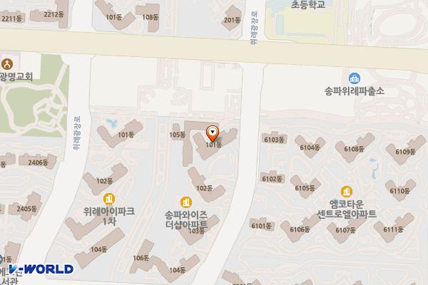 송파 와이즈더샵 위치 지도 — 서울특별시 송파구 위례광장로 270