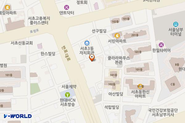 서초평화빌딩 위치 지도 — 서울특별시 서초구 반포대로 22