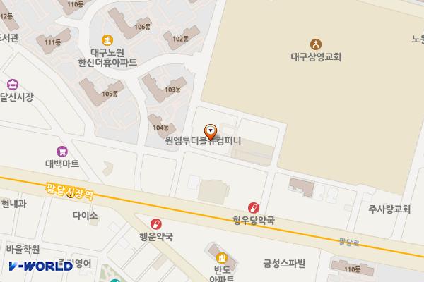 이고 위치 지도 — 대구광역시 북구 팔달로35길 20