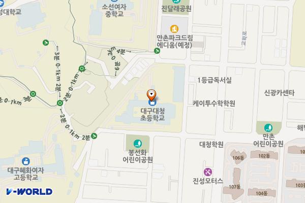 대청초등학교 위치 지도 — 대구광역시 수성구 교학로12길 42