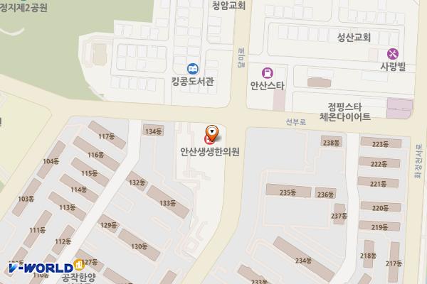 워터 안산 선부 위치 지도 — 경기도 안산시 단원구 달미로 63