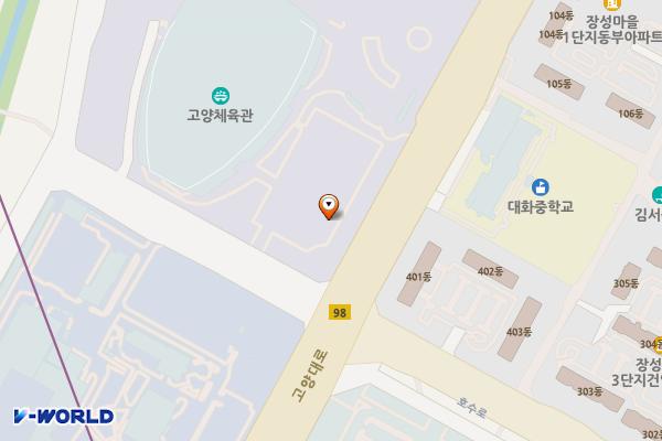 워터 고양 종합운동장 제3주차장 위치 지도 — 경기도 고양시 일산서구 중앙로 1601