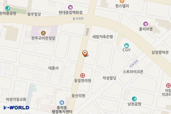 중리동주민센터아래 위치 지도 — 경기도 이천시 서희로 42