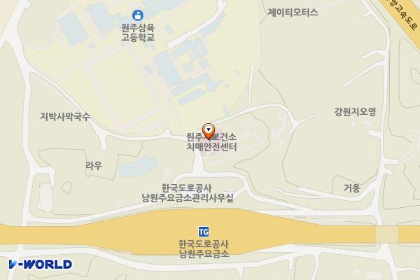 워터 원주 치매안심센터 위치 지도 — 강원특별자치도 원주시 지니기길 11-20