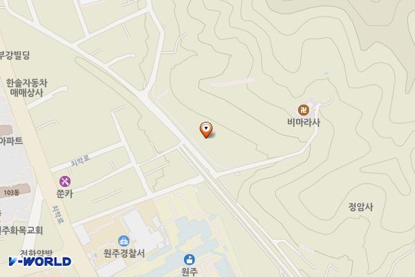 워터 원주 봉산미공영주차장 위치 지도 — 강원특별자치도 원주시 봉산동 1075-8