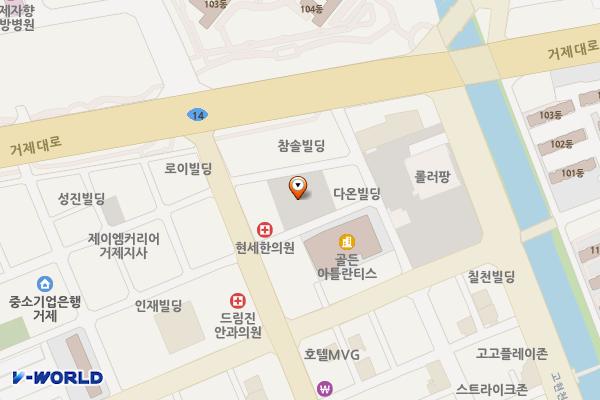 워터 거제 고현중앙공영주차장 위치 지도 — 경상남도 거제시 고현동 977-14