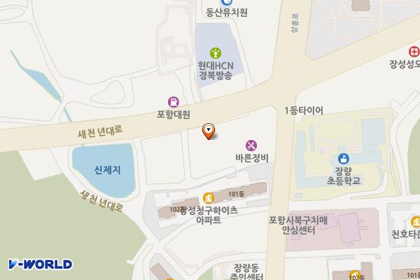 워터 유니클로 포항장성 위치 지도 — 경상북도 포항시 북구 장성동 449-3