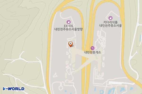 워터 내린천휴게소 서울방향 위치 지도 — 강원특별자치도 인제군 상남면 서울양양고속도로 117