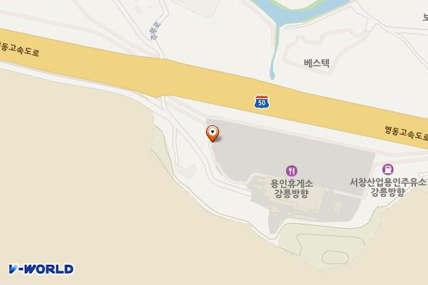 워터 용인휴게소 강릉방향 위치 지도 — 경기도 용인시 처인구 주북로94번길 30-1